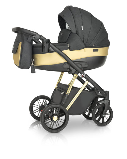 Melbu Stroller 3in1 G4 Shadow and Gold – 3in1 Baby Pram Stroller Travel System with Car Seat – LuxePram UK