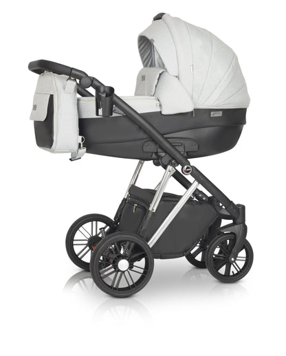 Melbu Stroller 3in1 S4 Black and White – 3in1 Baby Pram Stroller Travel System with Car Seat – LuxePram UK
