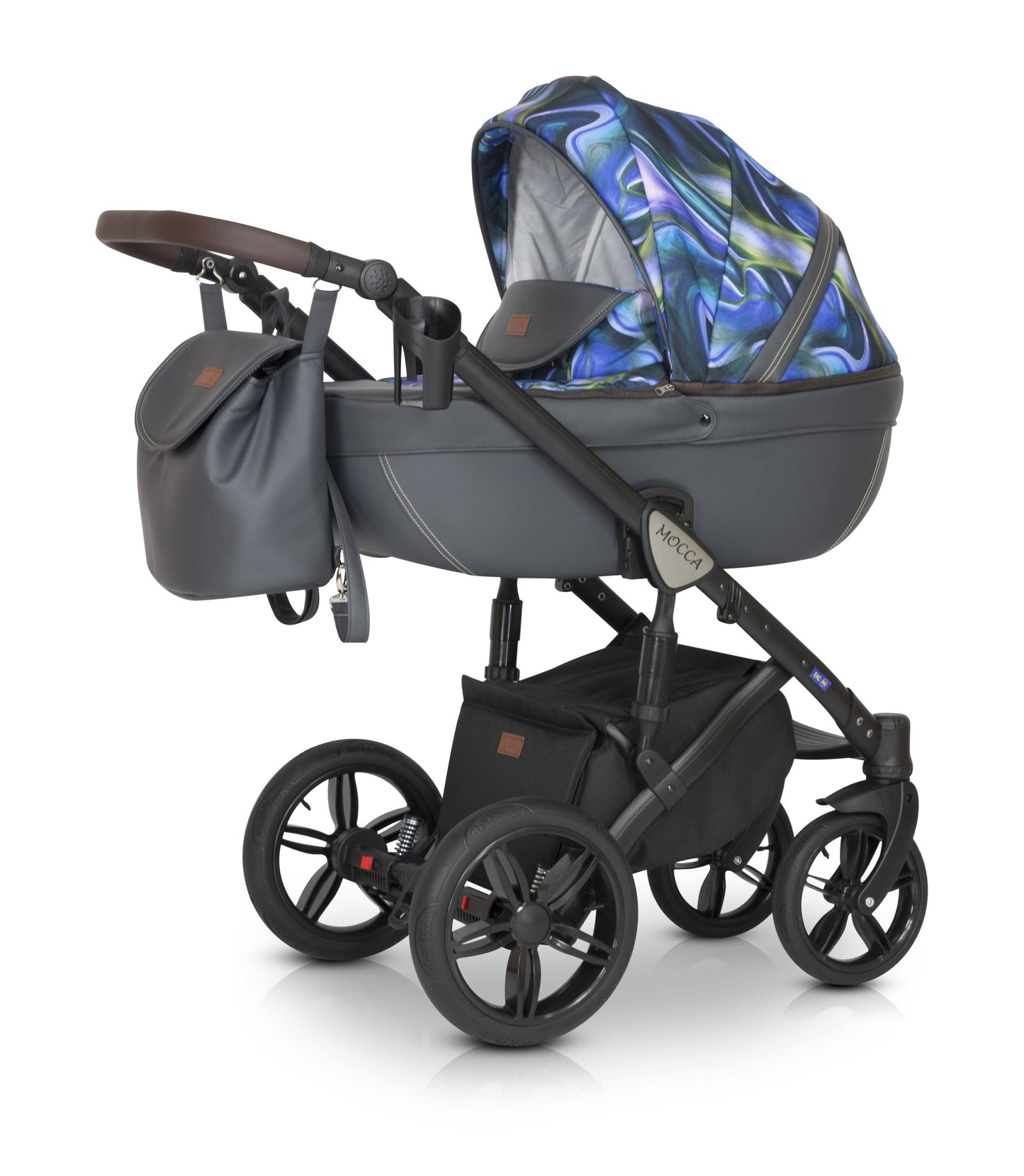 Mocca Stroller 3in1 12 Grey Uranus Mosaic – 3in1 Baby Pram Stroller Travel System with Car Seat – LuxePram UK