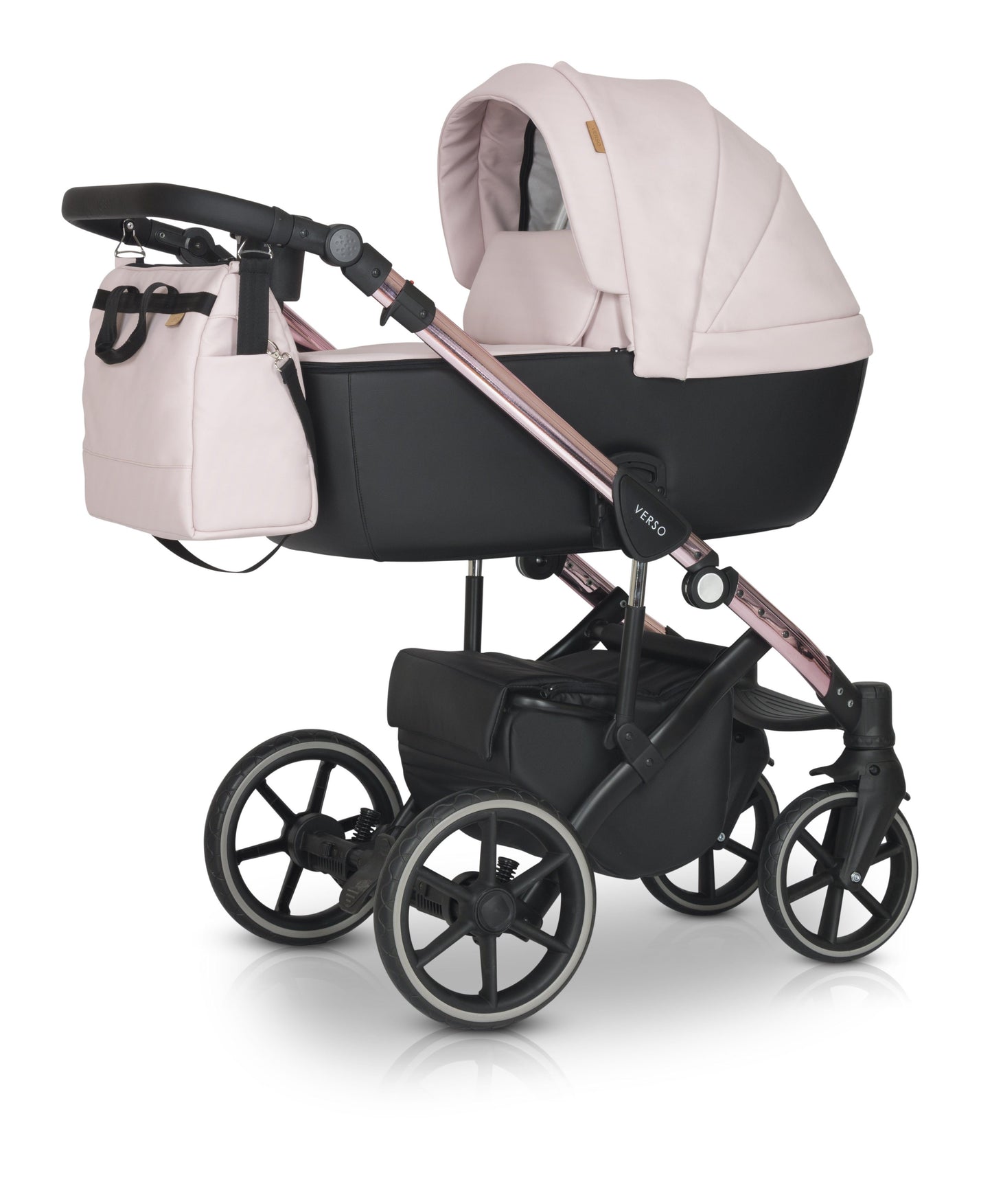 The Verso 3in1 Stroller P2 Pink Eco leather – 3in1 Baby Pram Stroller Travel System with Car Seat – LuxePram UK