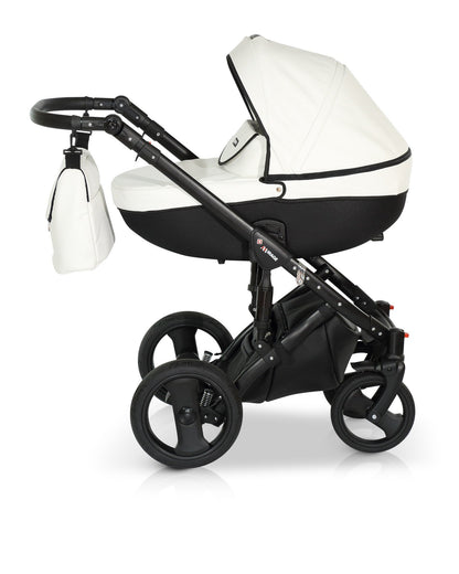 Mirage Livio Eco Premium Stroller 3in1 6 White eco leather – 3in1 Baby Pram Stroller Travel System with Car Seat – LuxePram UK