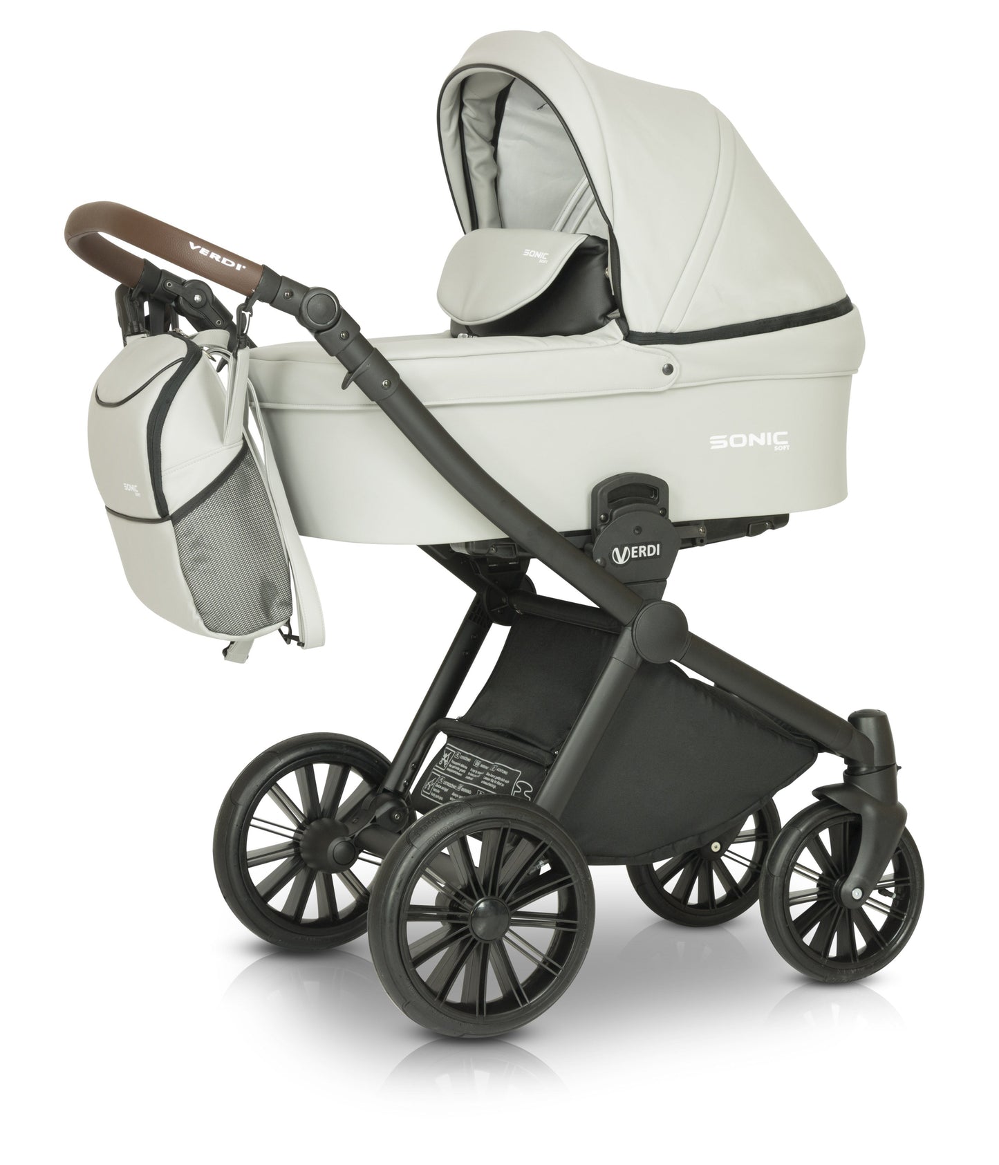 SONIC Soft 3in1 6 Light Pearl Eco Leather – 3in1 Baby Pram Stroller Travel System with Car Seat – LuxePram UK